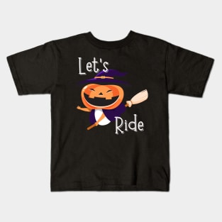 Fun Halloween Pumpkin Ready to Ride Kids T-Shirt